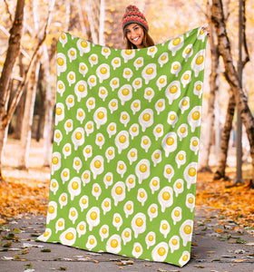 Fried Eggs Pattern Print Design 01 Premium Blanket