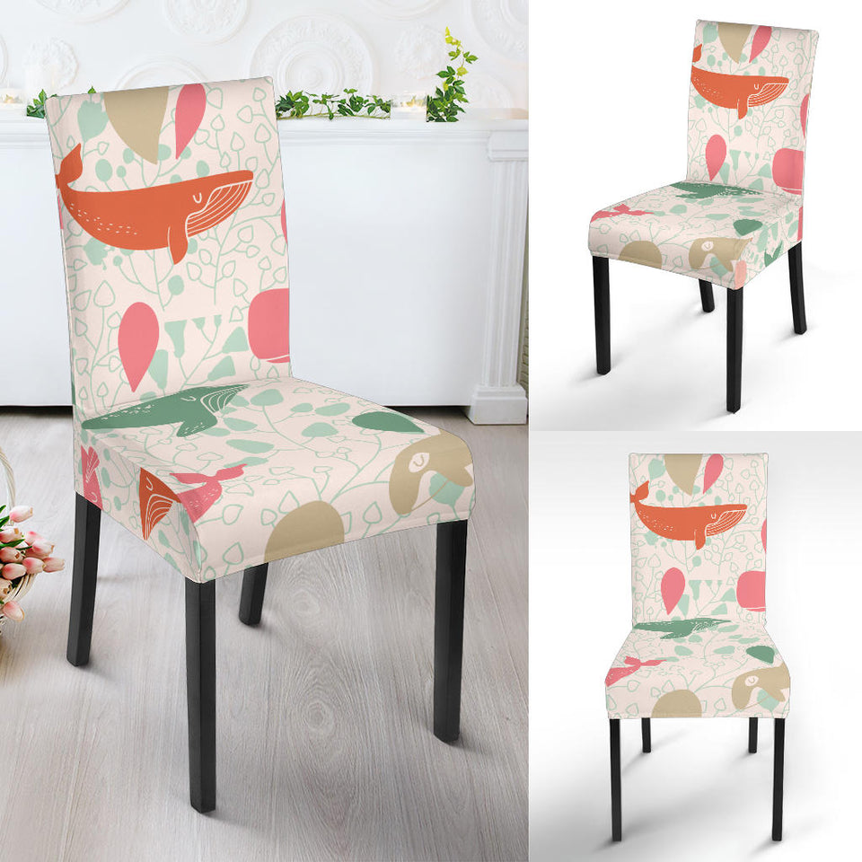 Cute Whale Pattern Dining Chair Slipcover