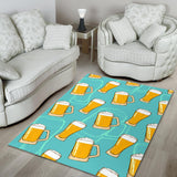 Beer Pattern Green Background Area Rug