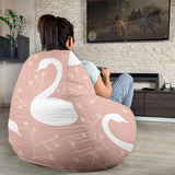 Swan Flower Light Pink Background Bean Bag Cover