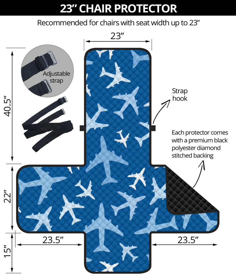 Airplane pattern in the sky Chair Cover Protector