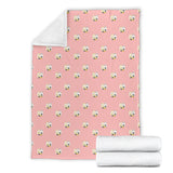Cute Hamster Cheese Pattern Pink Background Premium Blanket