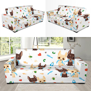 Cute Chihuahua Dog Pattern Sofa Slipcover