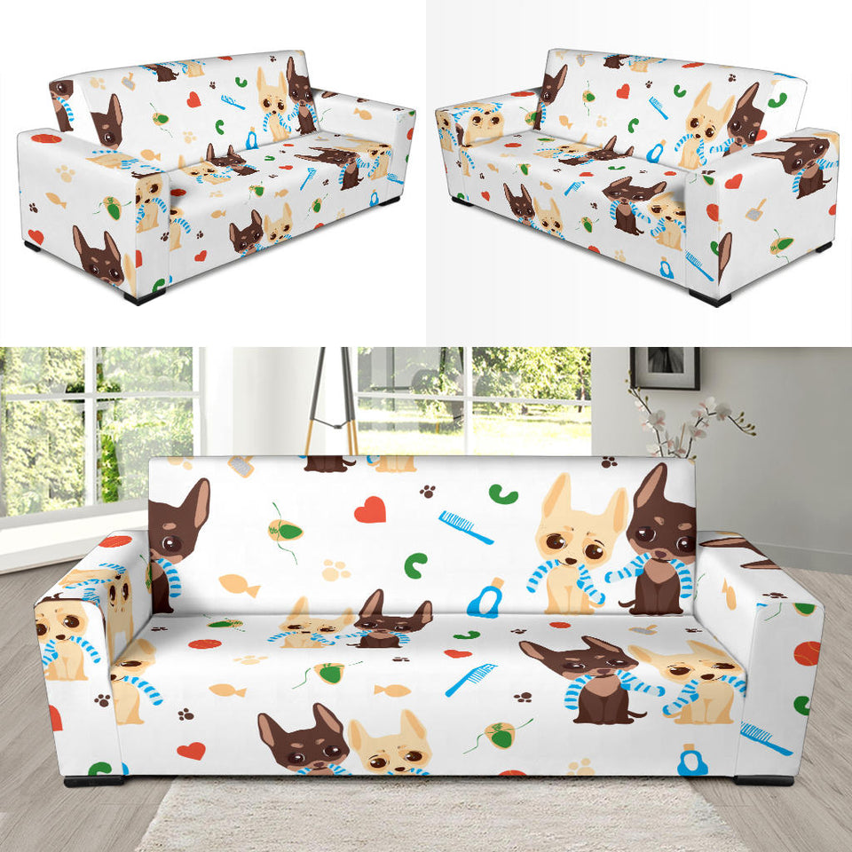 Cute Chihuahua Dog Pattern Sofa Slipcover