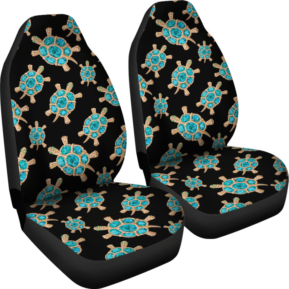 Sea Turtle Blue Stone Pattern  Universal Fit Car Seat Covers