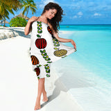 Colorful Apples Leave Zebra Stripe Sarong