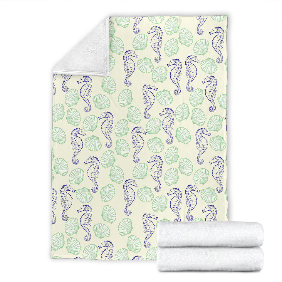 Seahorse Shell Pattern Premium Blanket