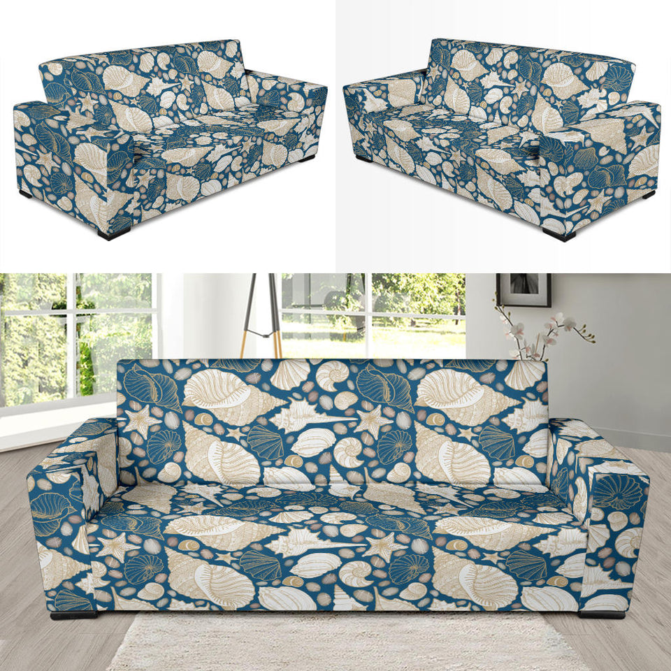 Shell Polynesian Tribal Design Pattern Sofa Slipcover