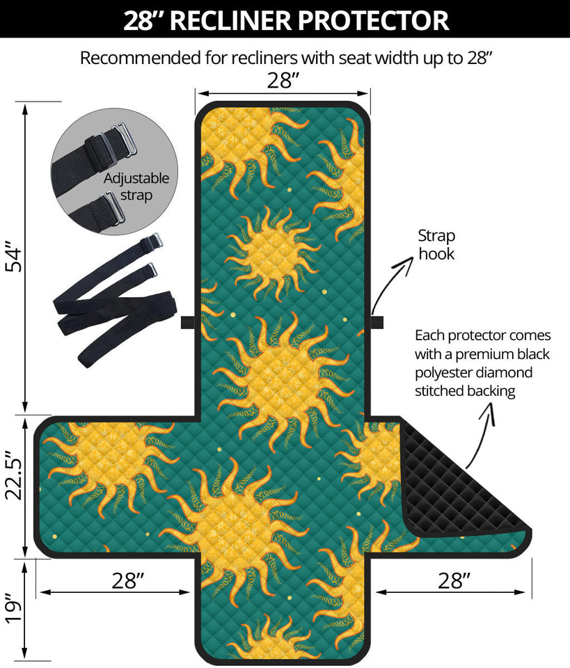 Sun green background Recliner Cover Protector