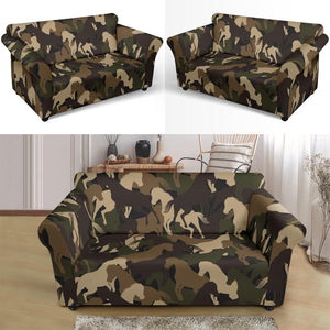 Horse Camo Camouflage Pattern Loveseat Couch Slipcover