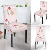 Cute Shiba Inu Dog Apple Pattern Dining Chair Slipcover