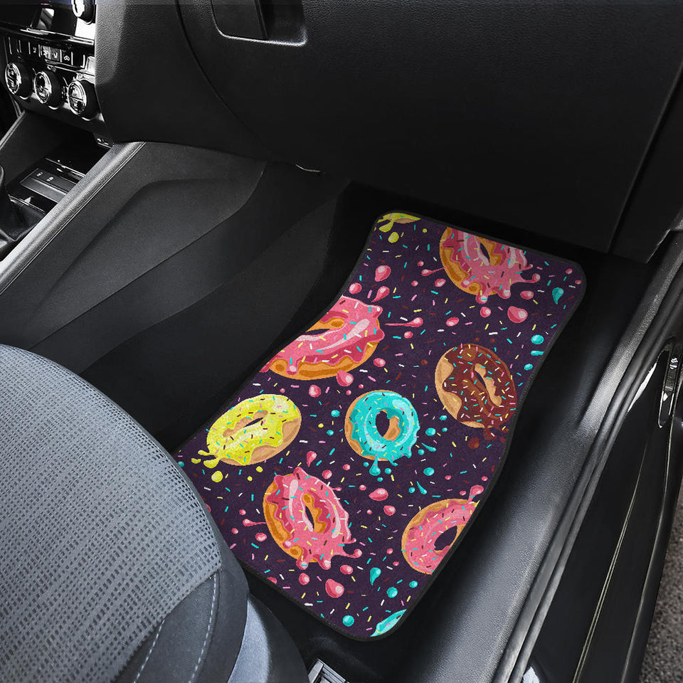 Colorful Donut Glaze Pattern Front And Back Car Mats