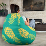 Pineapples Pattern Green Background Bean Bag Cover