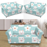 Maneki Neko Lucky Cat Sakura Loveseat Couch Slipcover