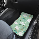 White Swan Lake Pattern Front And Back Car Mats