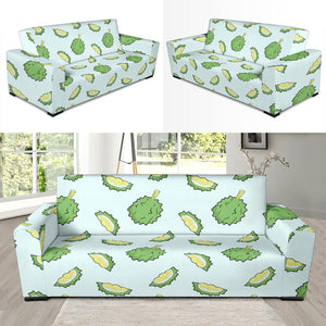 Durian Pattern Blue Background Sofa Slipcover