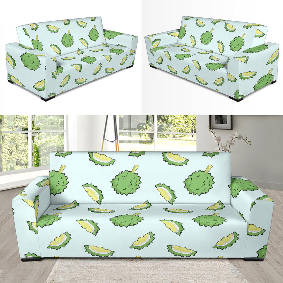 Durian Pattern Blue Background Sofa Slipcover
