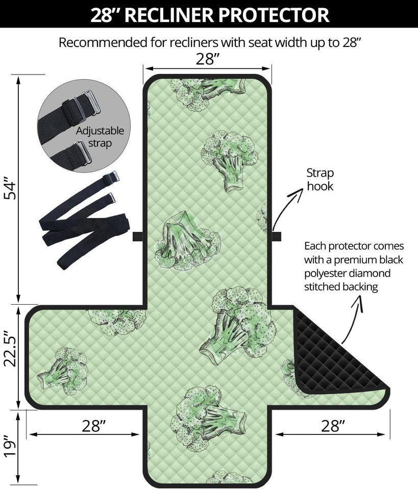 broccoli sketch pattern Recliner Cover Protector