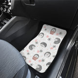 Hedgehog Pattern Print Design 02 Front and Back Car Mats