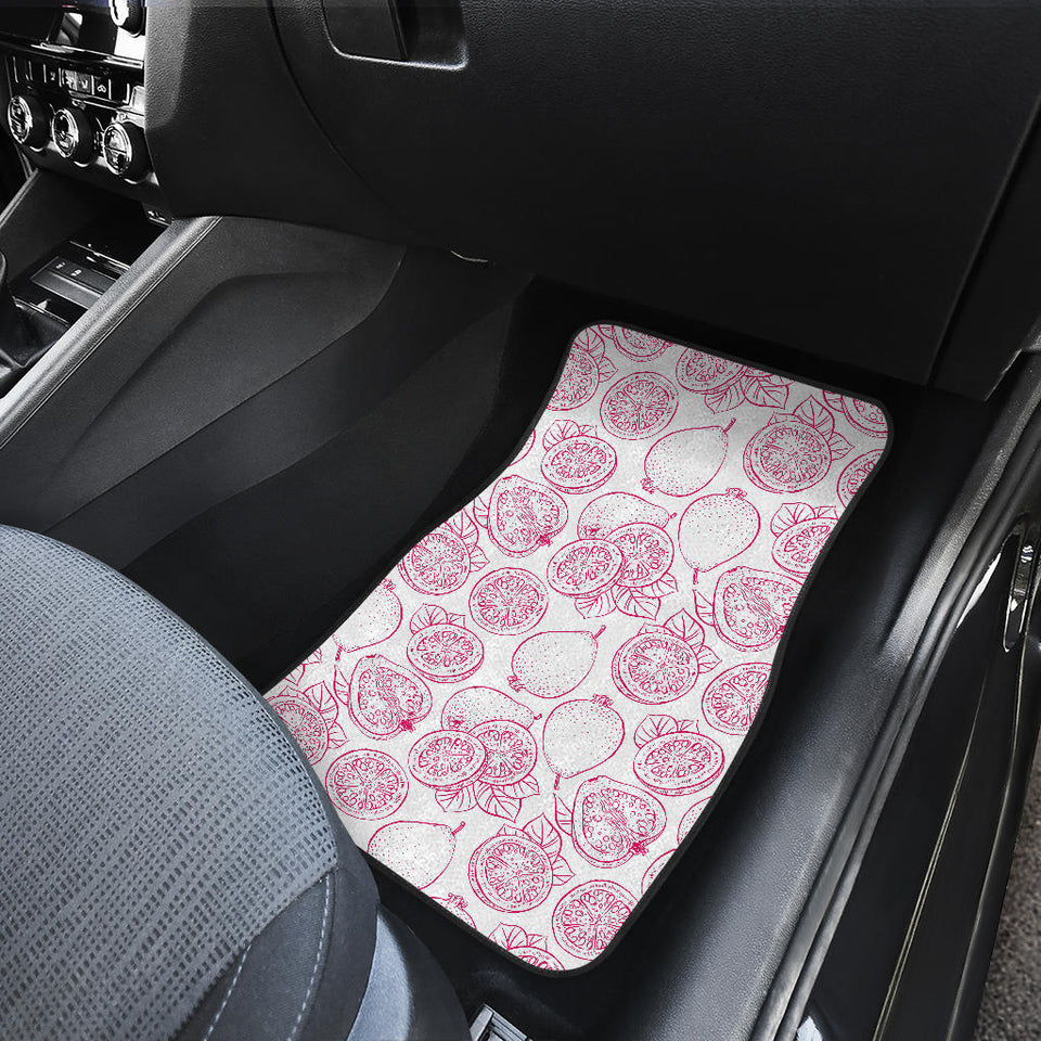 Sketch Guava Pattern Front And Back Car Mats
