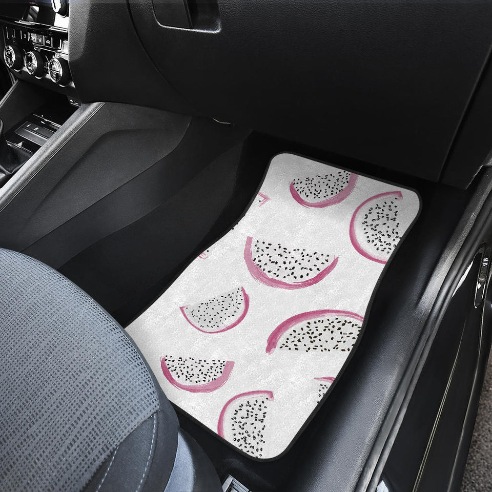 Dragon Fruit Pattern Front And Back Car Mats