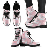 Cute Moon Cloud Star Pattern Pink Dot Background Leather Boots