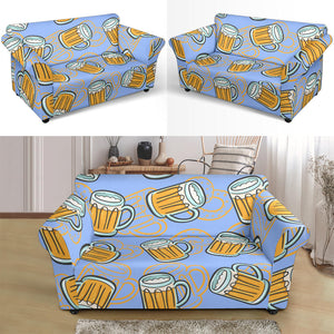 Beer Pattern Loveseat Couch Slipcover