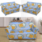 Beer Pattern Loveseat Couch Slipcover