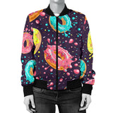 Colorful Donut Glaze Pattern Women'S Bomber Jacket