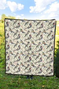 Pigeon Pattern Print Design 04 Premium Quilt