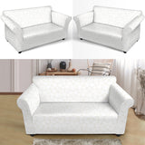 Arabic White Pattern Loveseat Couch Slipcover