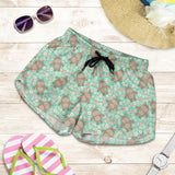 Hippopotamus Pattern Print Design 02 Women Shorts