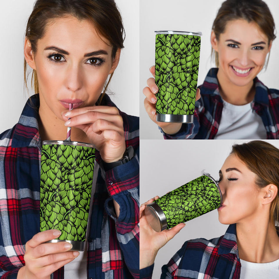 Green Hop Pattern Tumbler