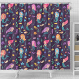 Beautiful Mermaid Fish Jellyfish Algae Other Marine World Shower Curtain Fulfilled In US