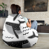 Black Whale Pattern Bean Bag Cover