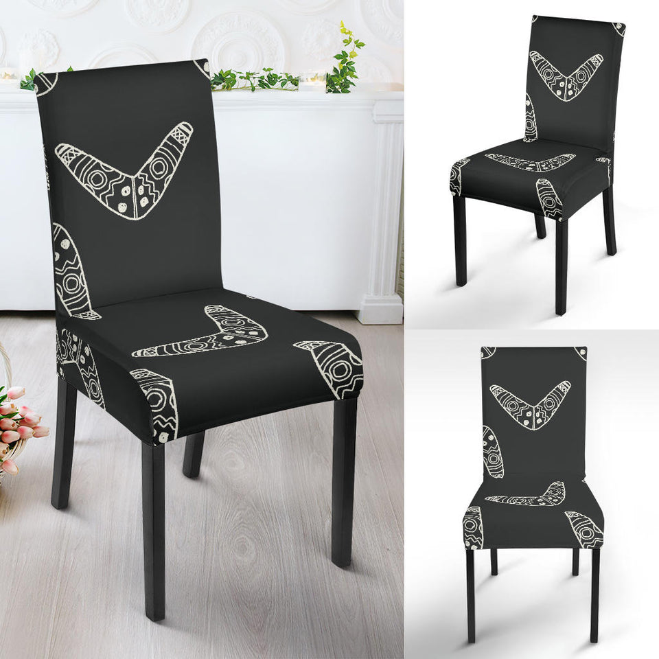 Hand Drawn Boomerang Australian Aboriginal Ornament Dining Chair Slipcover