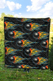 Bowling Balls Flame Pattern Premium Quilt
