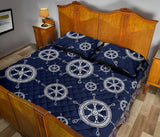 nautical steering wheel design pattern Quilt Bed Set
