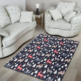 Deers Winter Christmas Pattern Area Rug
