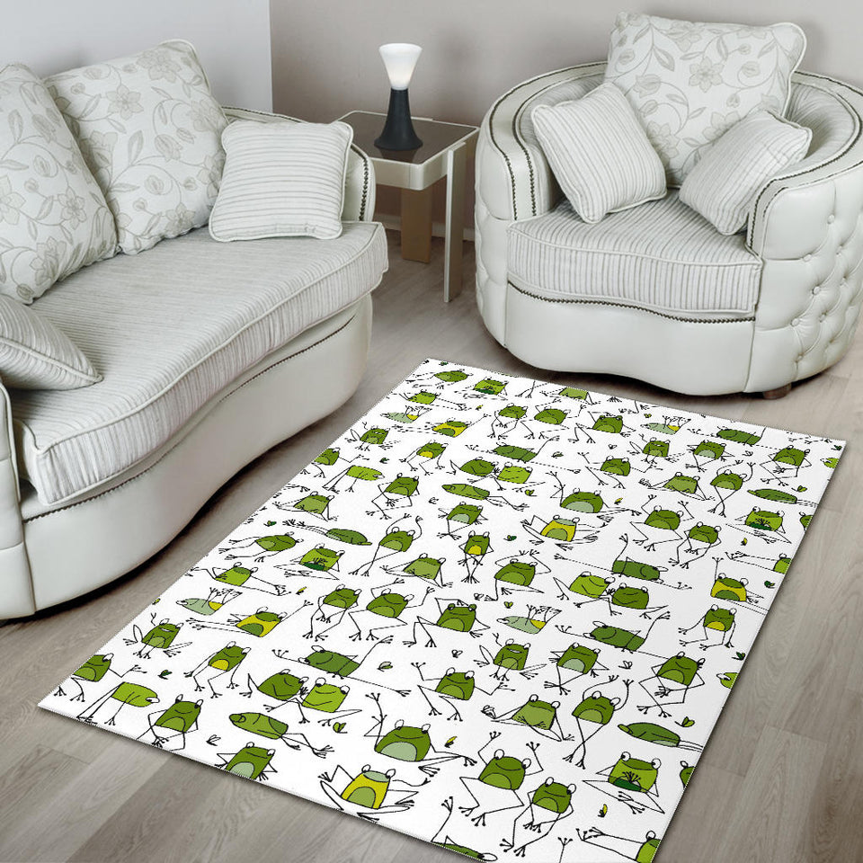 Sketch Funny Frog Pattern Area Rug