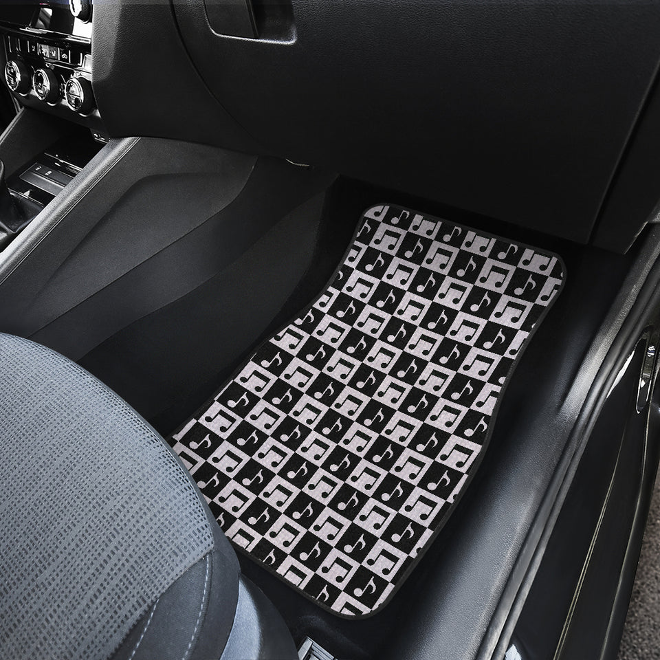 Music Notes Pattern Print Design 01 Front Car Mats