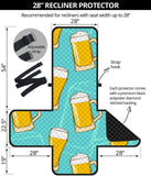 Beer pattern green background Recliner Cover Protector