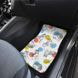 Siberian Husky And Colorful Circle Pattern Front And Back Car Mats