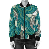 Koi Fish Carp Fish Lotus Pattern Women'S Bomber Jacket