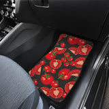 Tomato Black Background Front And Back Car Mats