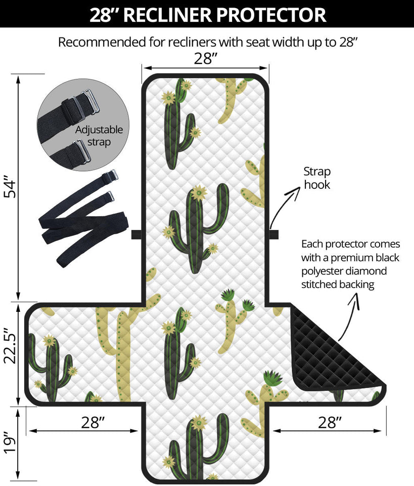 Cute cactus pattern Recliner Cover Protector