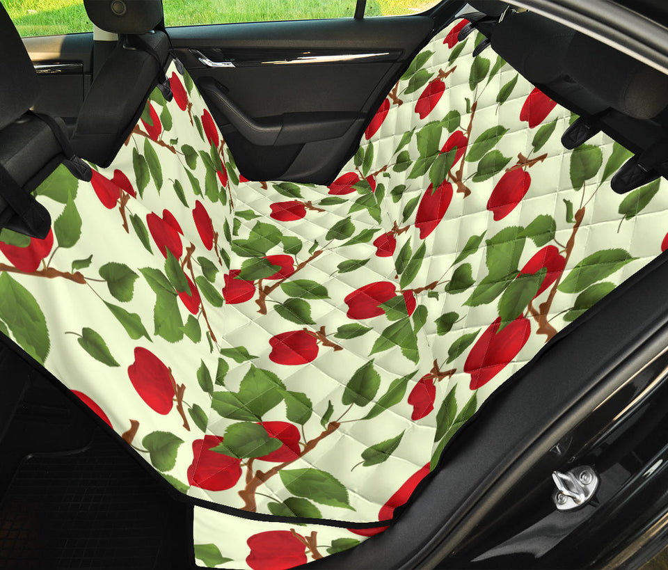 Red Apples Leaves Pattern Dog Car Seat Covers