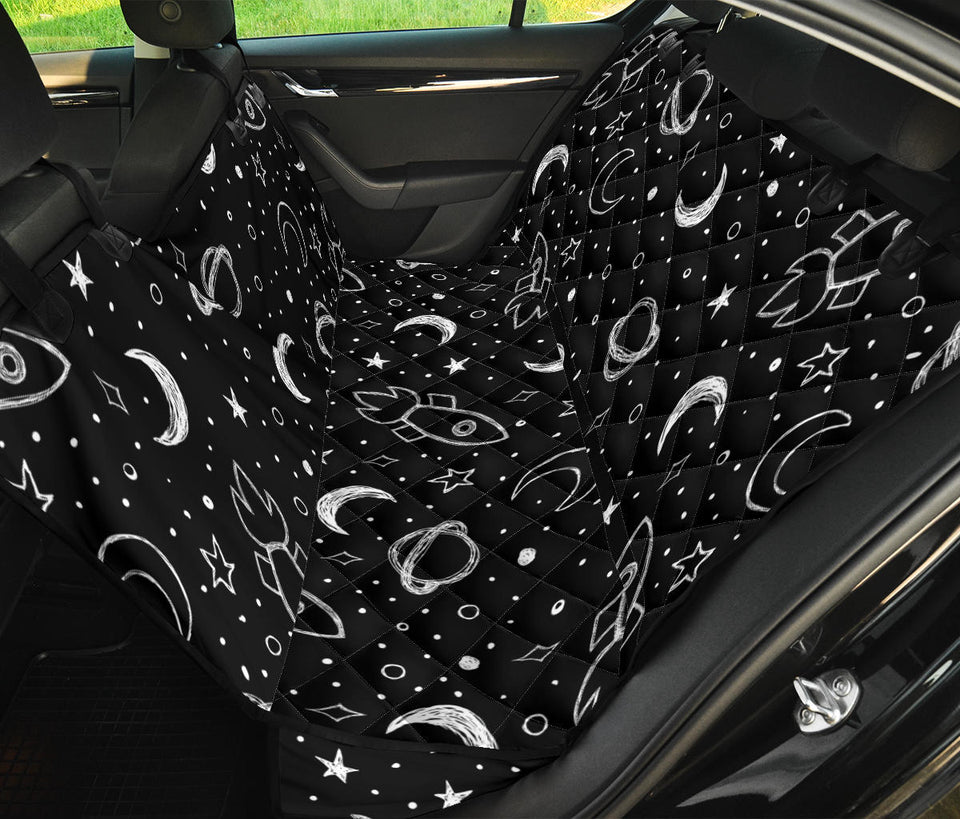 Hand Drawn Space Rocket Star Planet Dog Car Seat Covers