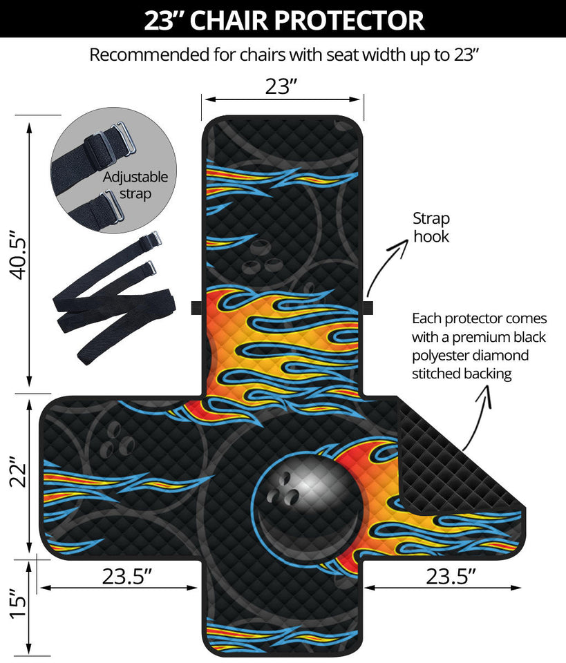 Bowling balls flame pattern Chair Cover Protector