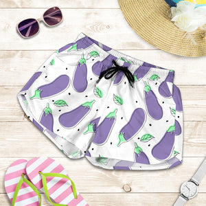 Eggplant Pattern Print Design 05 Women Shorts